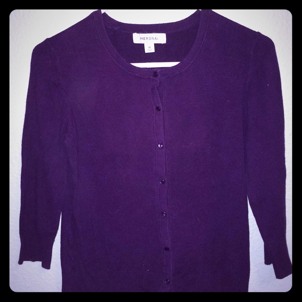 Merona size M deep purple cardigan